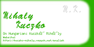 mihaly kuczko business card